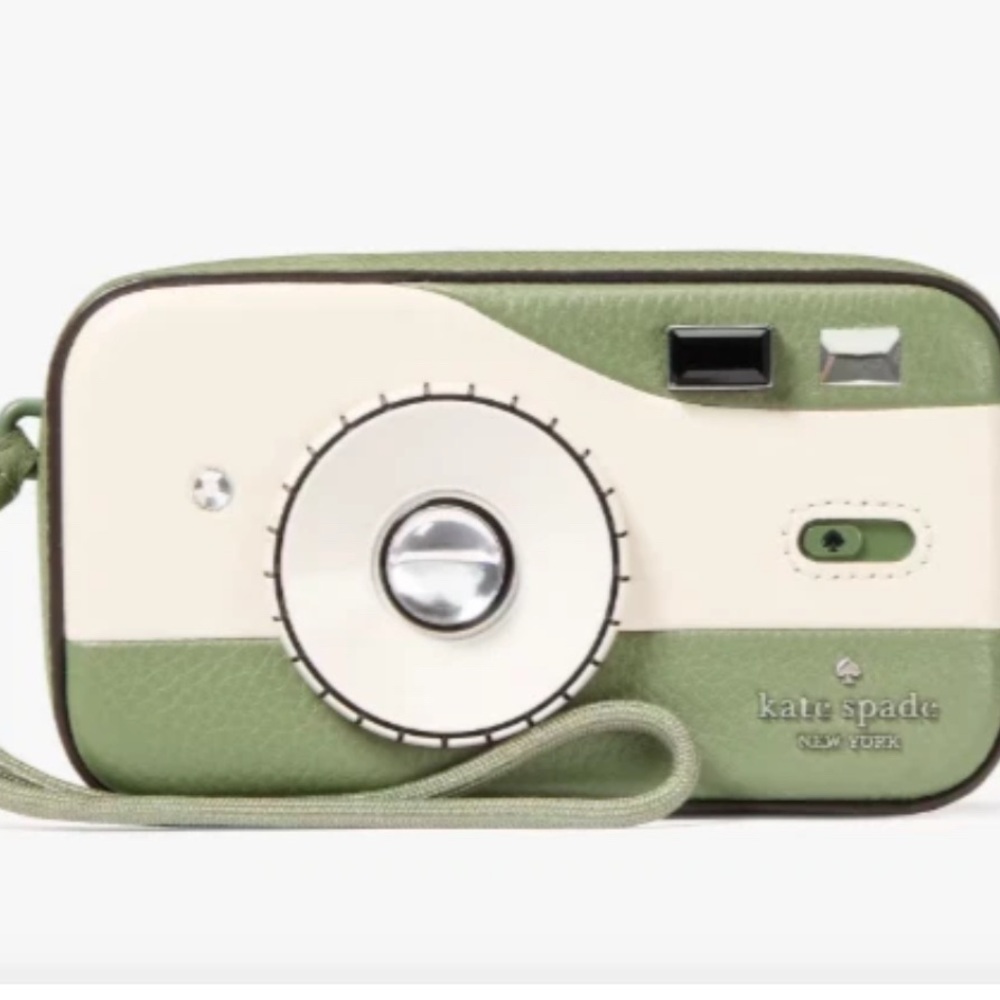 Kate Spade Green and Cream Novelty Camera-Inspired Bag